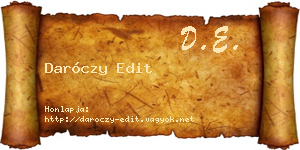 Daróczy Edit névjegykártya